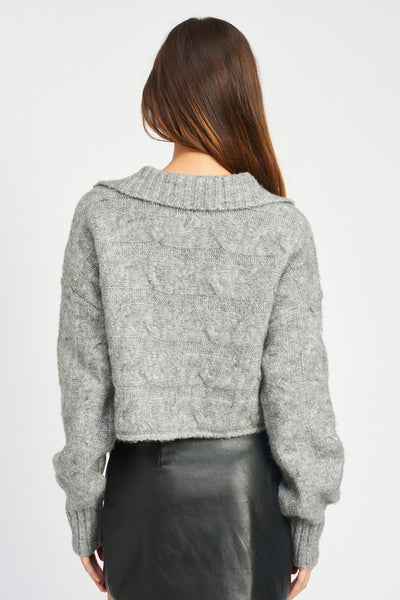 Callie Cable Knit Boxy Sweater