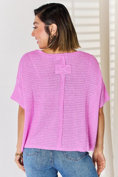 Zenana Bright Mauve Full Size Round Neck Short Sleeve T-Shirt