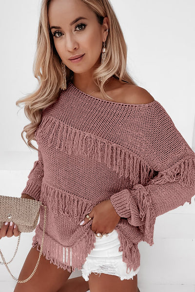 Camila Fringe Detail Long Sleeve Sweater