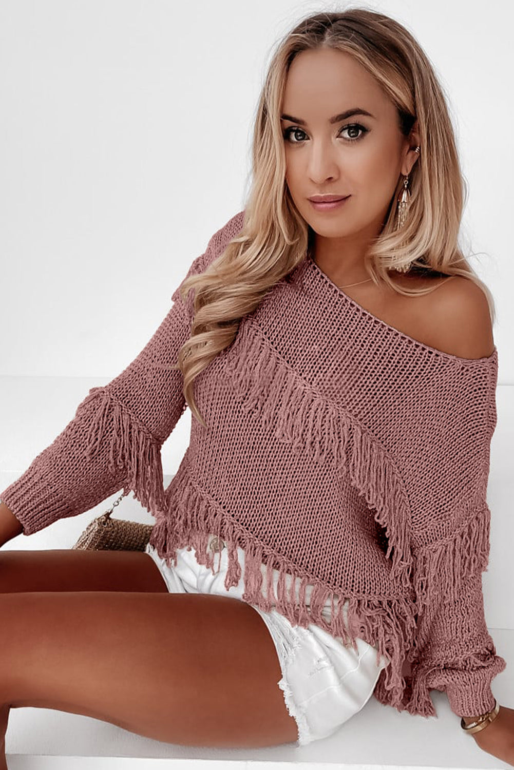 Camila Fringe Detail Long Sleeve Sweater