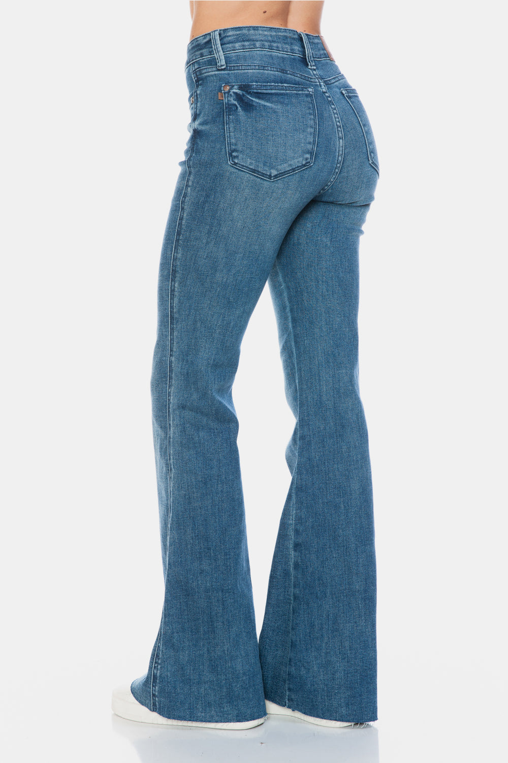 Judy Blue Tengatta Full Size Tummy Control Cut Hem Flare Jeans