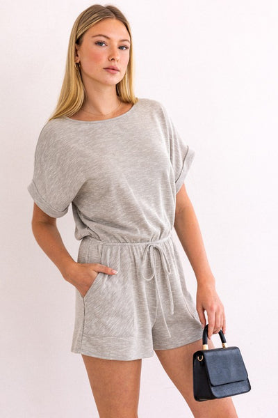 Gilli Short Roll Up Elastic Waist Romper