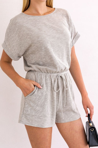 Gilli Short Roll Up Elastic Waist Romper