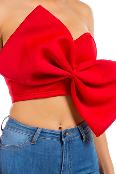 Red Bow Tie Top