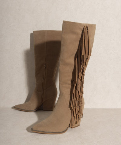 Oasis Society Out West Knee-High Fringe Boots