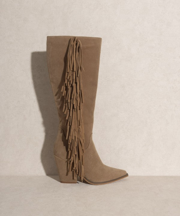 Oasis Society Out West Knee-High Fringe Boots