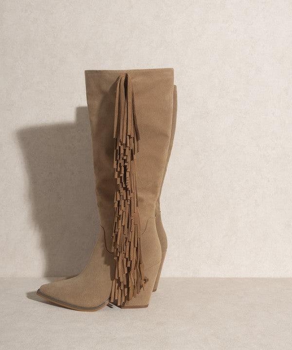 Oasis Society Out West Knee-High Fringe Boots