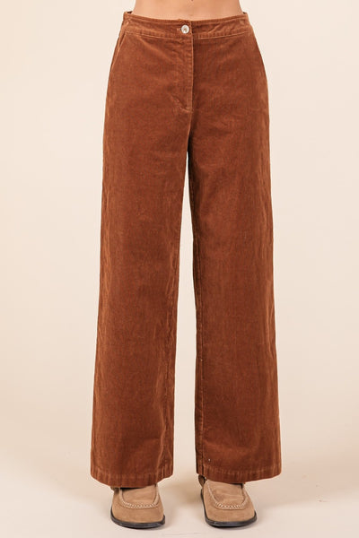 Mittoshop Camel Corduroy Back Elastic Waist Pants