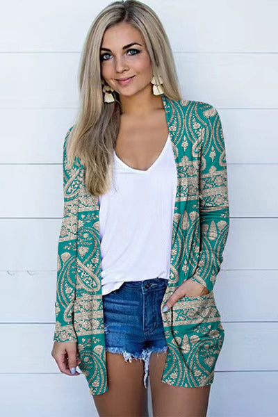 Olivia Rayne Printed Long Sleeve Cardigan