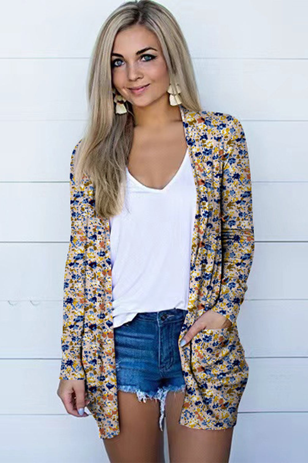 Olivia Rayne Printed Long Sleeve Cardigan