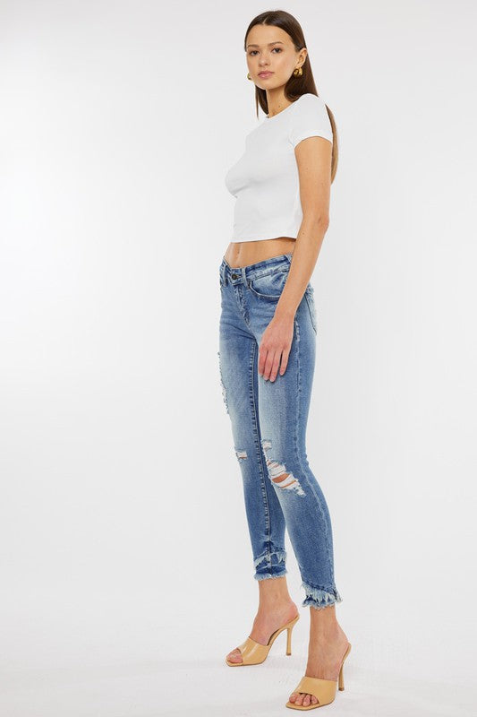 Kancan Katie Mid Rise Ankle Skinny Jeans