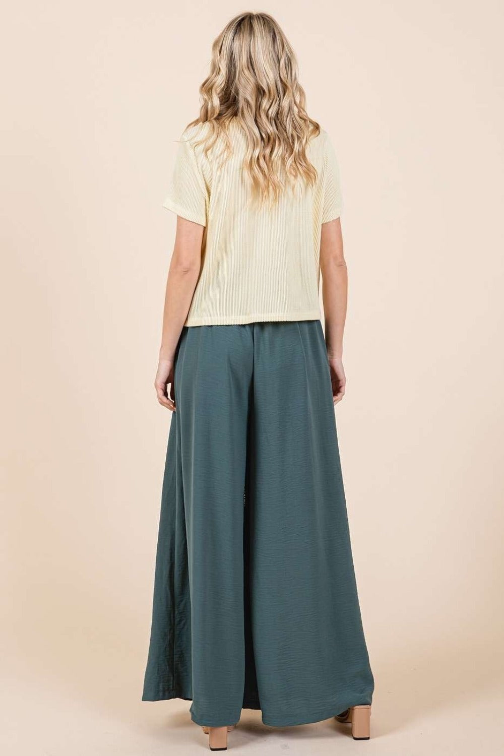 Mittoshop Hunter Green Pleated Wide Leg Pants