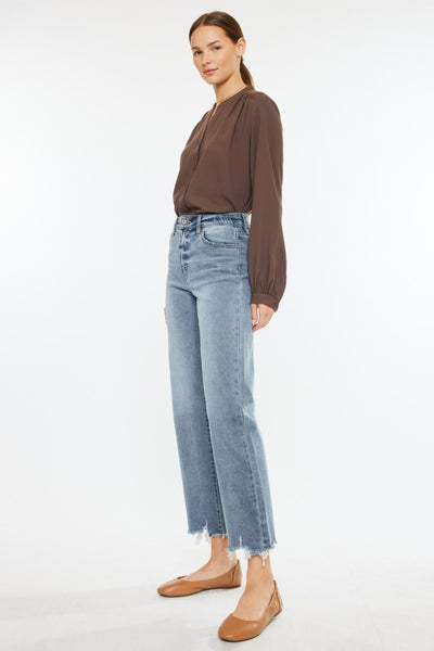 Kancan Lucy High Rise Slim Wide Leg Jeans