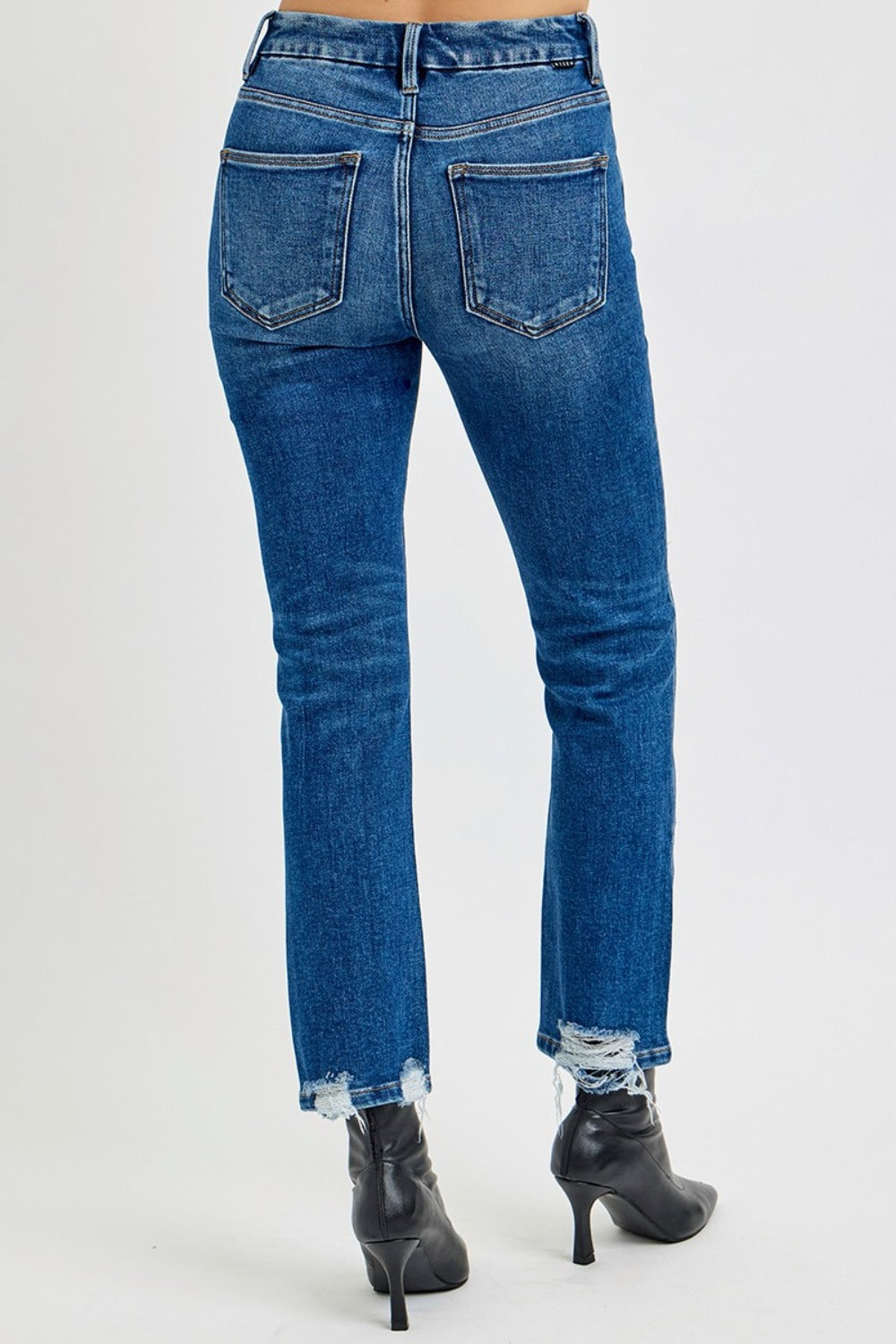 RISEN Dublin Full Size High Rise Distressed Crop Straight Jeans