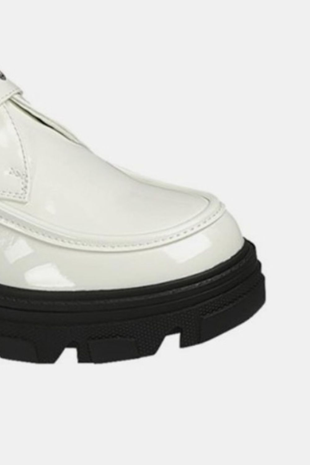 Forever Link White Buckled Platform Lug Sole Loafers