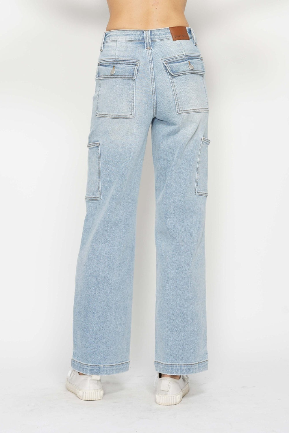 Judy Blue Blue Opal Full Size High Waist Straight Cargo Jeans