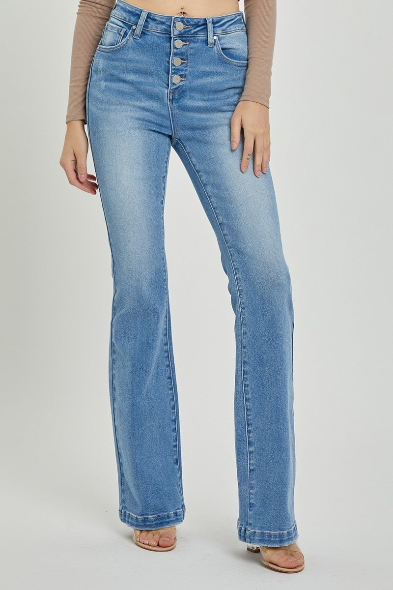 RISEN Carlotta Full Size High Rise Button Fly Bootcut Jeans