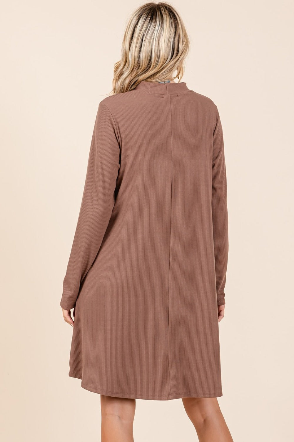 Mittoshop Sierra Mock Neck Long Sleeve Dress with Pockets