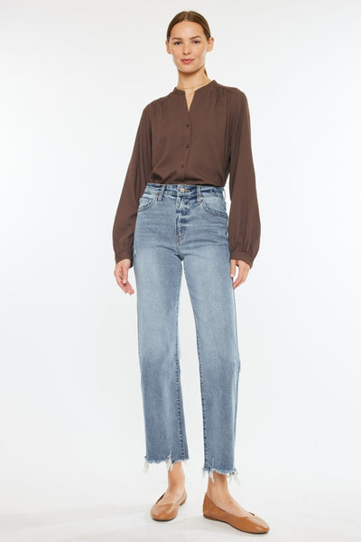 Kancan Lucy High Rise Slim Wide Leg Jeans