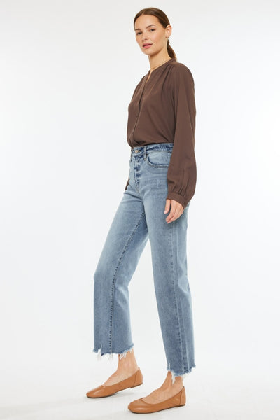 Kancan Lucy High Rise Slim Wide Leg Jeans