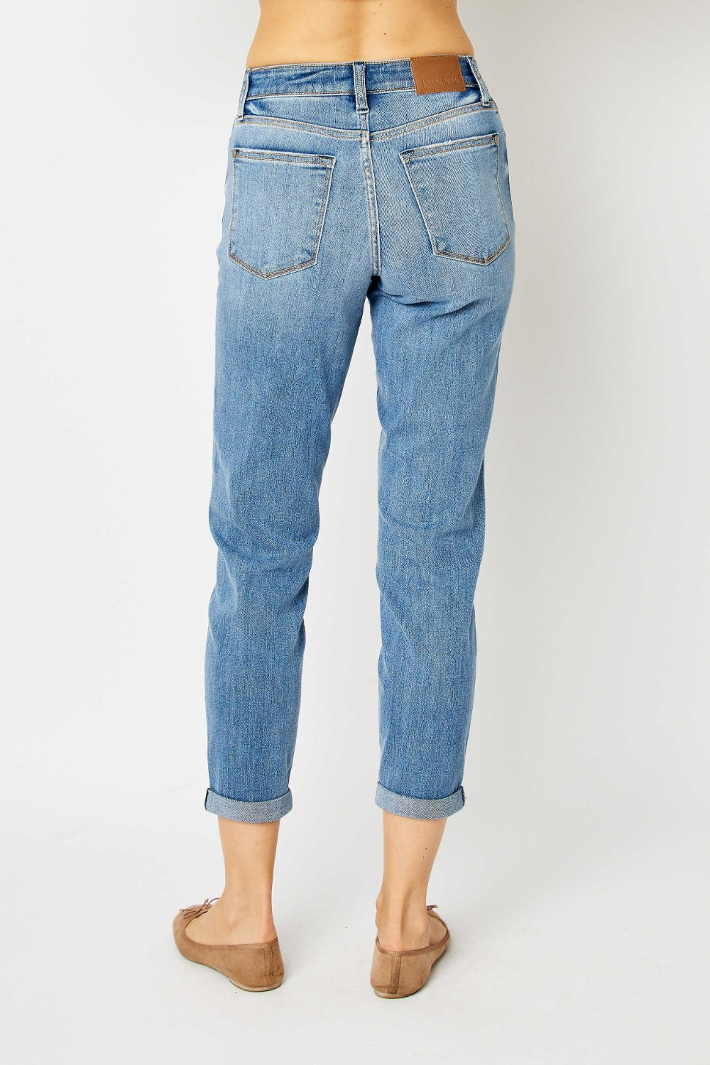 Judy Blue Apple Tree Full Size Cuffed Hem Slim Jeans