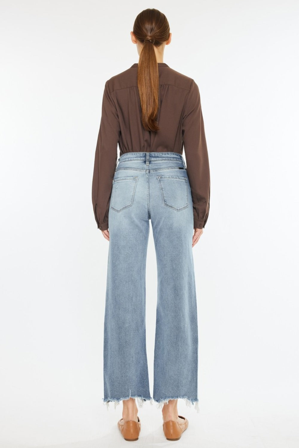 Kancan Lucy High Rise Slim Wide Leg Jeans