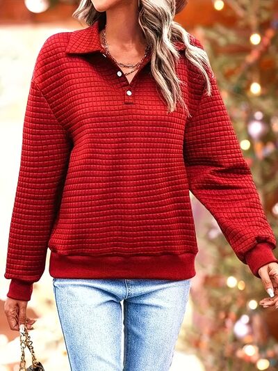 Apple Harvest Waffle-Knit Sweatshirt