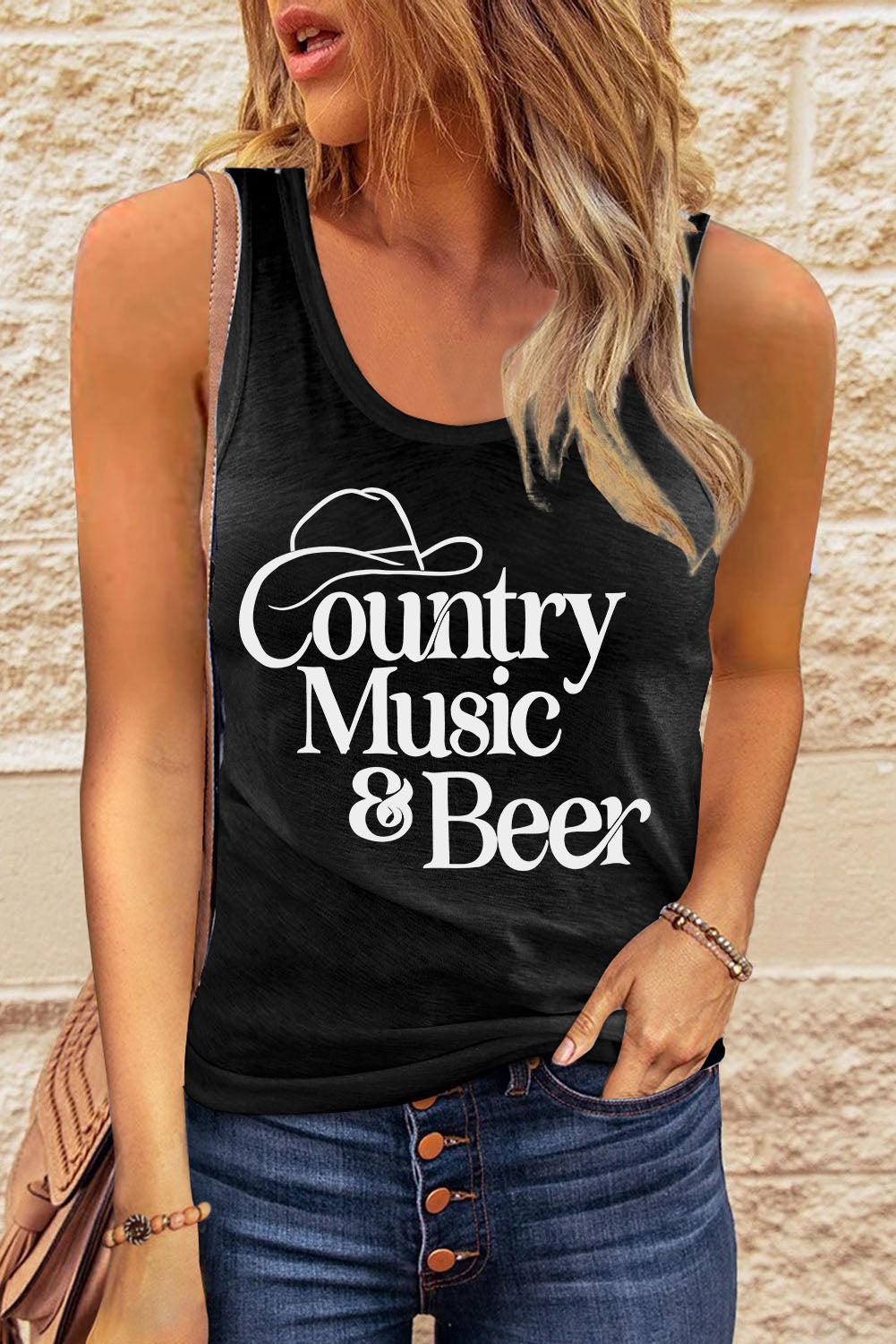 COUNTRY MUSIC & BEER Graphic Tank