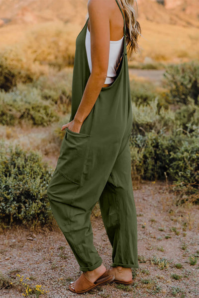 Double Take  V-Neck Sleeveless Jumpsuit with Pocket Seattle colors