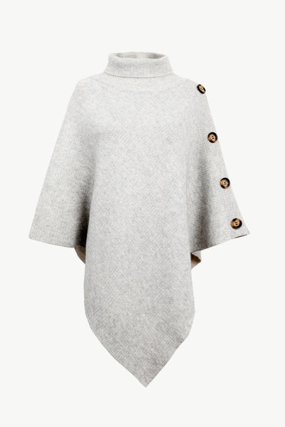 Prudence Turtleneck Buttoned Poncho