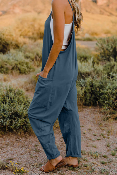 Double Take  V-Neck Sleeveless Jumpsuit with Pocket Seattle colors