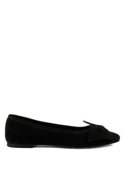 CHUCKLE Big Bow Suede Ballerina Flats