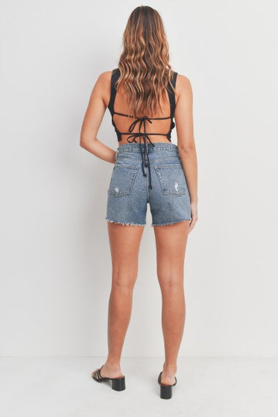 JUST USA JEANS HIGH RISE SIMPLE DISTRESSED SHORT