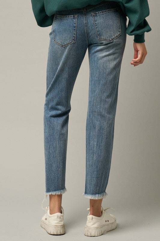 Denim Lab USA Ripped Straight Jeans