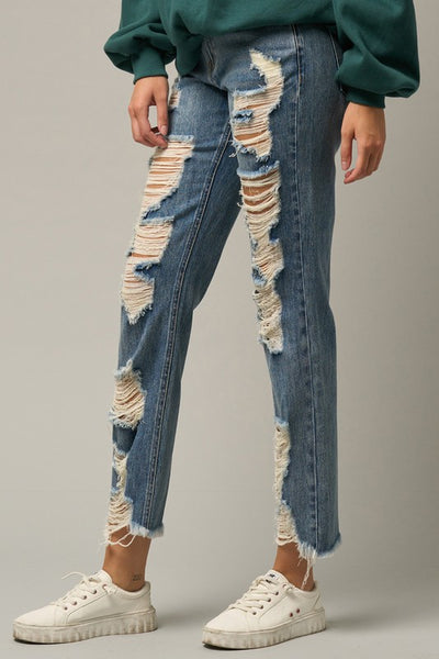 Denim Lab USA Ripped Straight Jeans