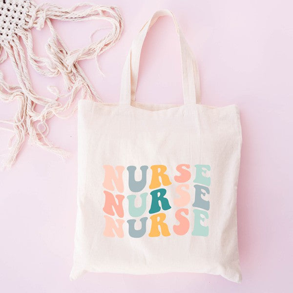 Nurse Stacked Wavy Colorful Tote