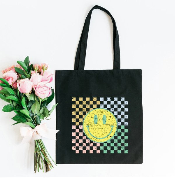 Four Square Smiley Face Tote