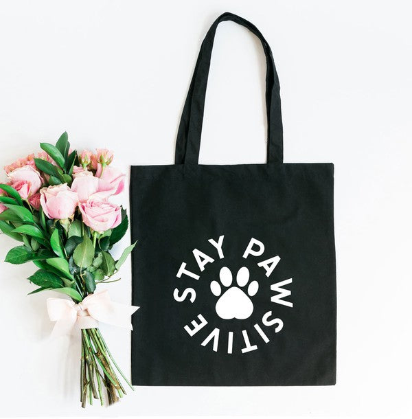 Stay Pawsitive Paw Tote