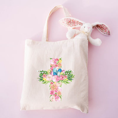 Floral Cross Tote