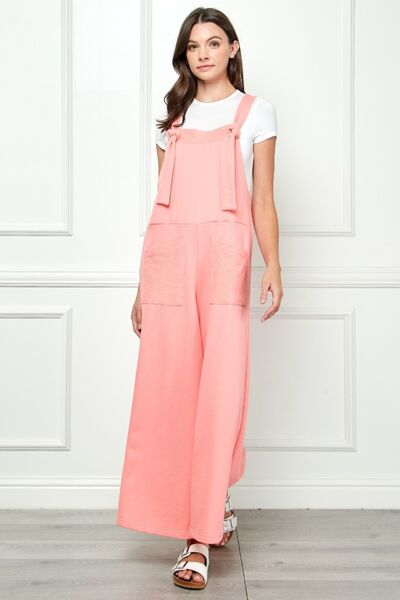 Veveret Wide Strap French Terry Overalls