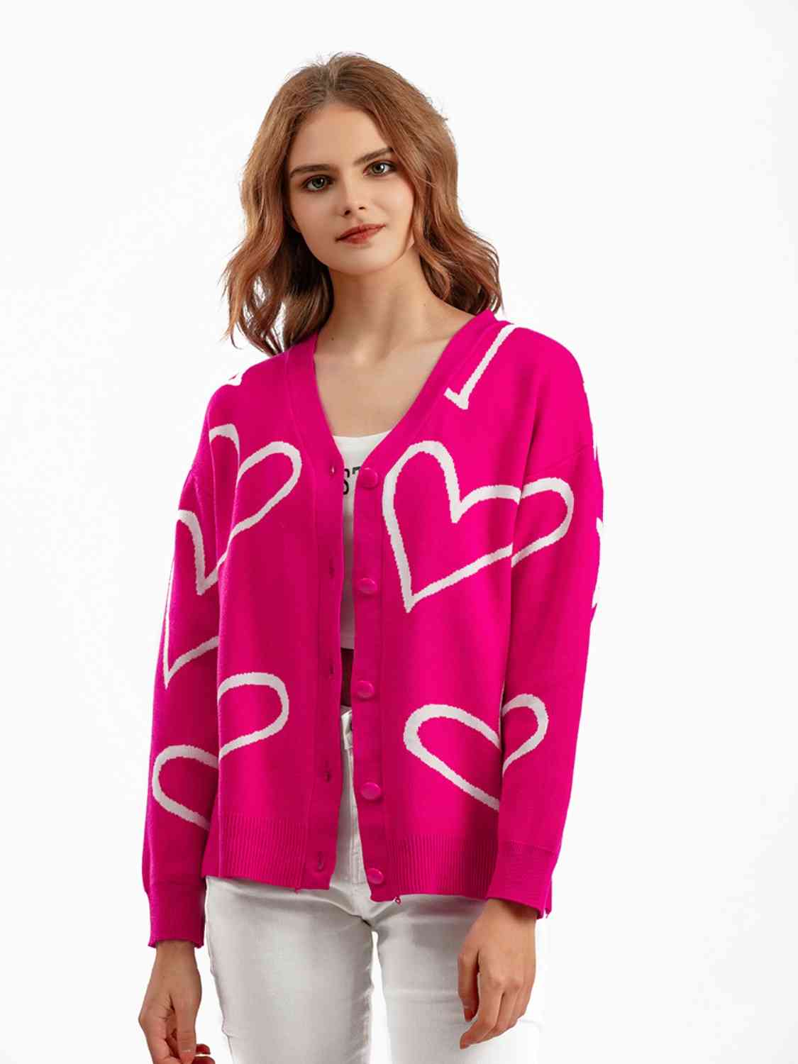 Hearts On Me Button Down Cardigan