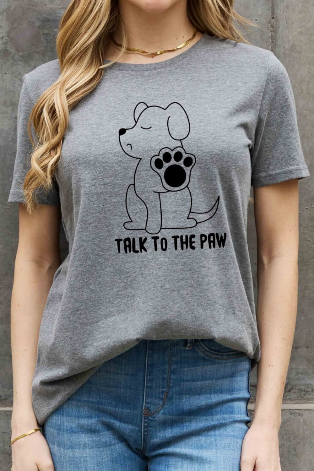 Simply Love Full Size TALK TO THE PAW Graphic Cotton Tee