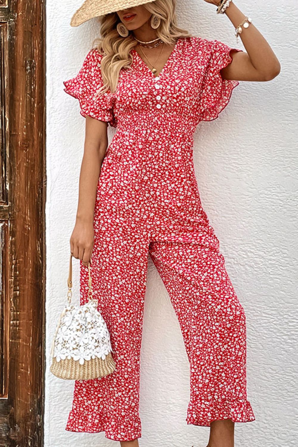 Dawn to Dusk Tie Back Ruffled Jumpsuit