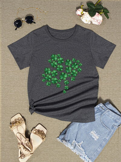 Sprinkle Lucky Clover Round Neck T-Shirt