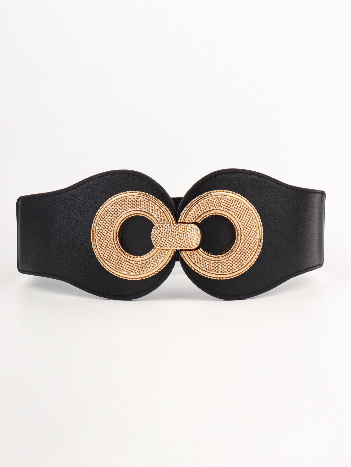 Alloy Buckle Elastic PU Belt