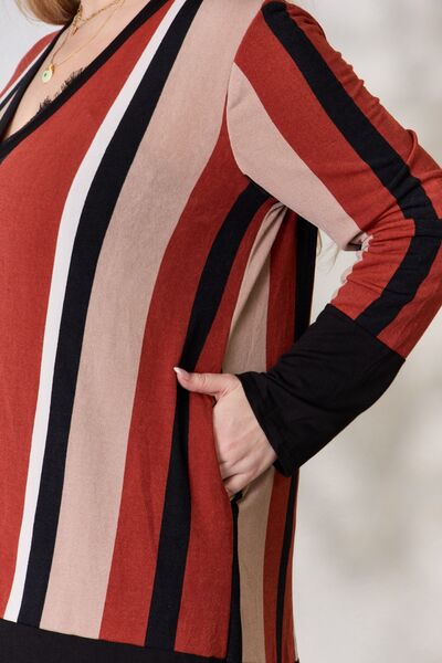 Celeste Stripes Galore  Button Up Long Sleeve Cardigan