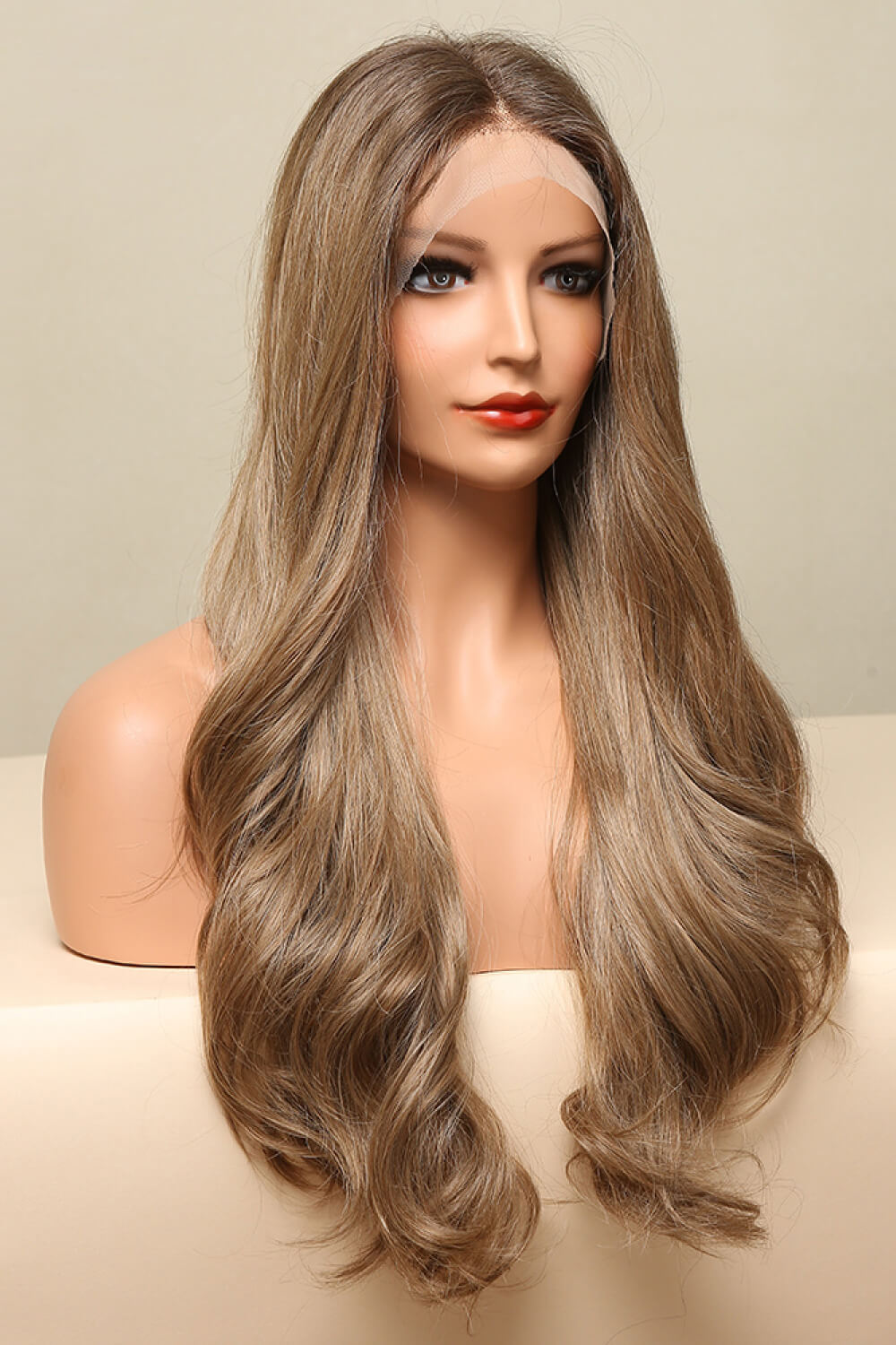 13*2" Lace Front Wigs Synthetic Long Wave 26" 150% Density in Golden Brown