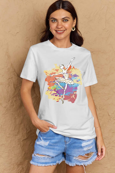 Simply Love Full Size Graceful Ballet Dancer Graphic Cotton T-Shirt