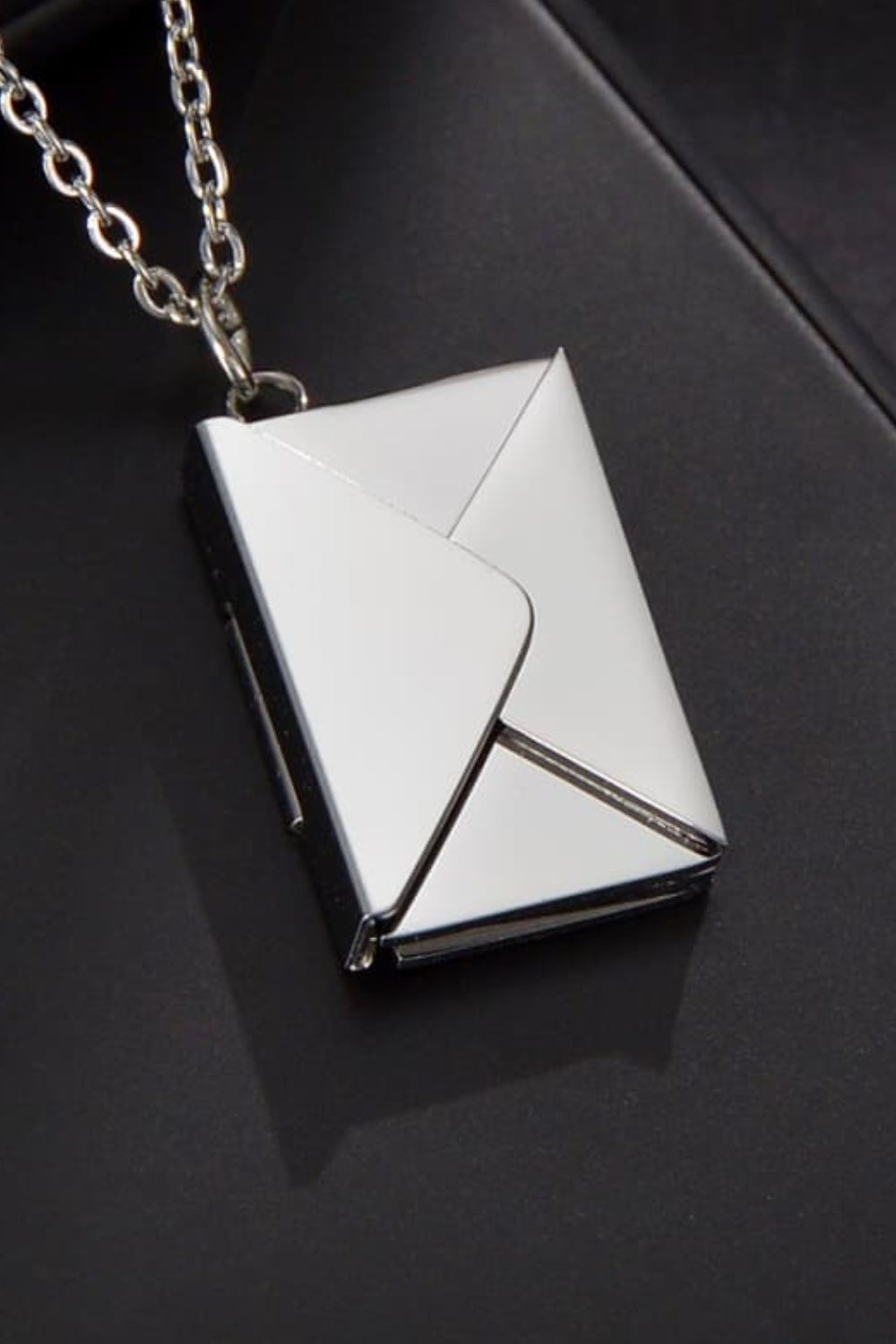 Envelope Pendant Stainless Steel Necklace