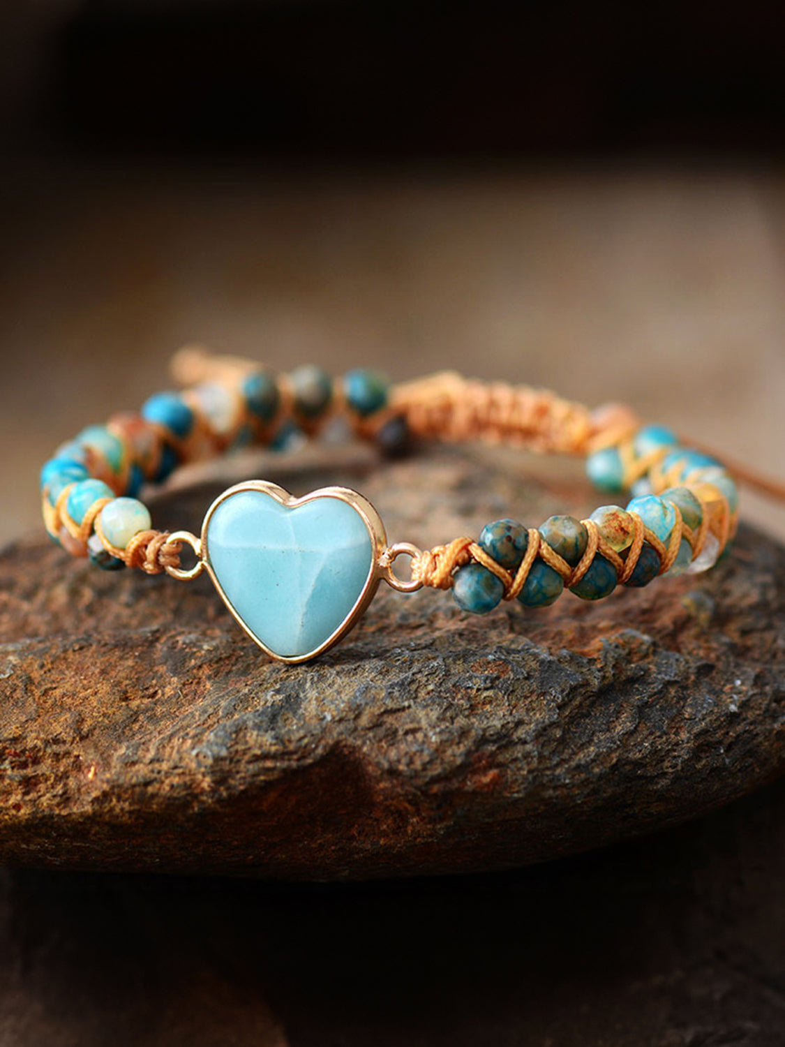 Love Yourself Heart Shape Beaded Bracelet